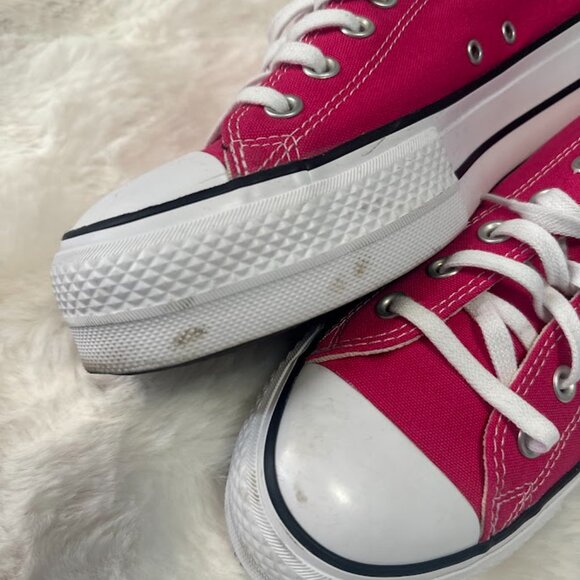 Converse All Star Platform Low Top Sneakers Womens US9 Cerise Pink - Picture 6 of 7